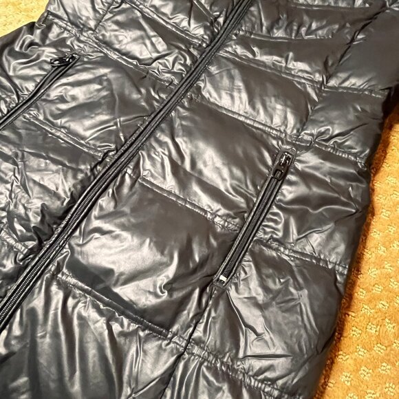 Coldwater Creek M Black Down Puffer Winter Coat Jacket Long Packable Outerwear - Picture 4 of 10